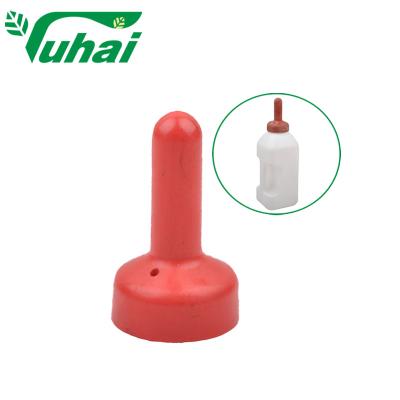 China Orange Rubber Animal Feeding Teats Milk Bottle Nipple For Livestock Dummy Feeding Calves for sale