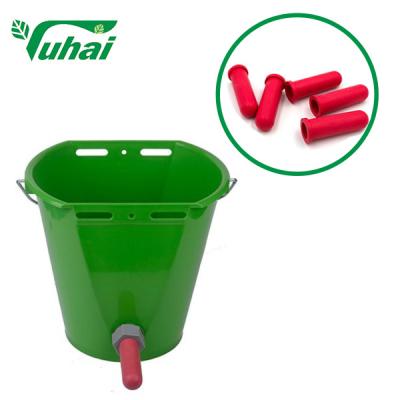 China White Calf Feeding Buckets With Nipple 8l Crash Resistance Animal Feeding Tools for sale