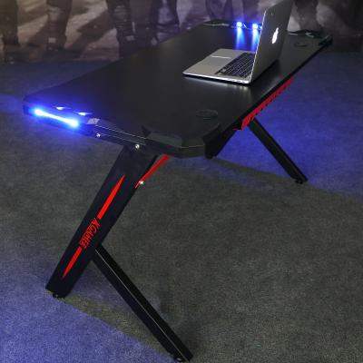 China Small Volume Greenfield Furniture Amazon Gaming Desk RGB Light Gaming Desk Table for sale