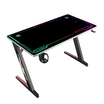 China Small Volume Greenfield Furniture Desk PC Z Shaped RGB Multi Colors Gaming Table PC Gaming Desk For Gamer for sale