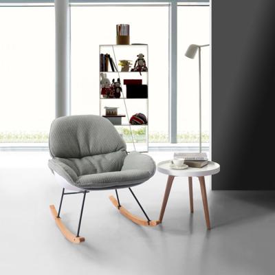 China Comfortable Living Room Sofa Rocking Chair Wood Frame Metal Furniture Low Single Walnut Relax Lounge Recliner Chair for sale