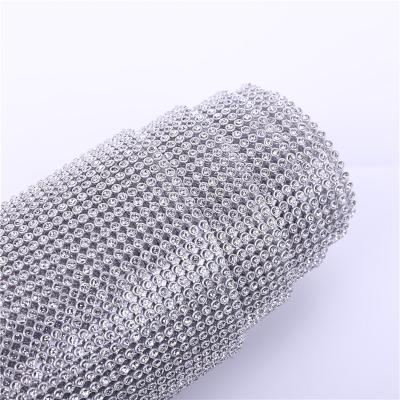 China Pointback 3mm Aluminum Mesh Silver Bottom Hot Melt Rhinestone Adhesive Rhinestone Mesh Rhinestone for sale