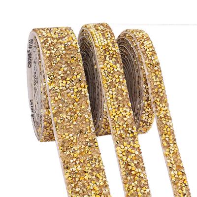 China Pointback Gold Resin Rhinestone Sliver Self Adhesive Rhinestone Diamond Foil Sheet for sale