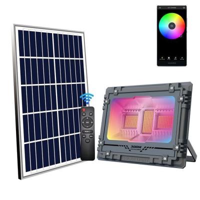 China Regular And Patterns RGB 360 Degree Panel Solar Flood Lights 200w 100w Manufacturer Rgb Solar for sale