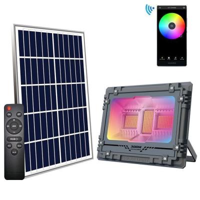 China 200 Watt 5000lm Outdoor Solar Powered Led Flood Lights Outdoor Solar Powered Led Flood Lights 300w Regular and RGB Flood Light for sale