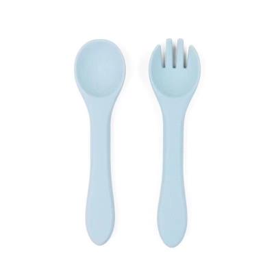 China Silicone Baby Forks Spoons Eco-Friendly 9.5x9.5x4 Cm 48 Grams Khaki/Blue 9 Colours for sale