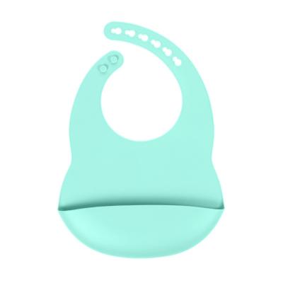 Chine Blue Colors Newborn Feeding Silicone Catch Bib With Pocket Custom With Size Is 3.5*30.6*20.8 cm And Weight Is 81 Gram à vendre