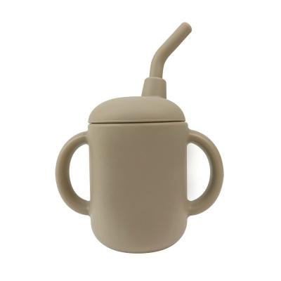 China 120ml Silicone Grey Spill Proof Kids Cup Personalized Baby Cup With Straw Capacity With Size Is 10.5*7.3cm*6.1cm And en venta