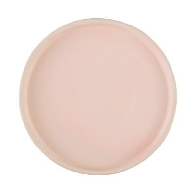 China Light Pink Mushie Suction Childrens Silicone Plates Microwaveable Food Grade With Size 18*18*3.0cm And Weight Is 200Gram zu verkaufen