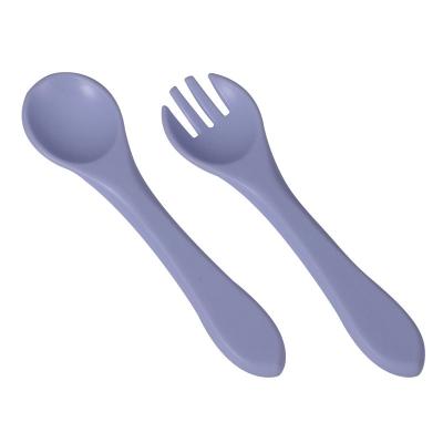 China ODM Different Dark Blue Colors Silicone Baby Forks Spoons Eco Friendly With Size Is 9.5x9.5x4 Cm And Weight Is 48 Gram zu verkaufen