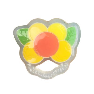 China 2 Colors Gentle Rubber Silicone Baby Teether Food Grade For Infant Teething With Size Is 8*7.3cm And Weight Is 44 Gram for sale