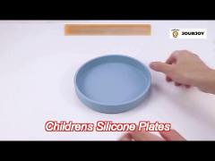 mushie suction childrens silicone plates microwaveable food grade with size is 18*18*3.0 cm and weig