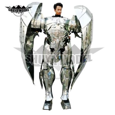 China from above & Tees Cosplay Size Adversting LED Robot Realistic Human Wearing Adult Costume For Stainless Steel Cosplay Armor for sale