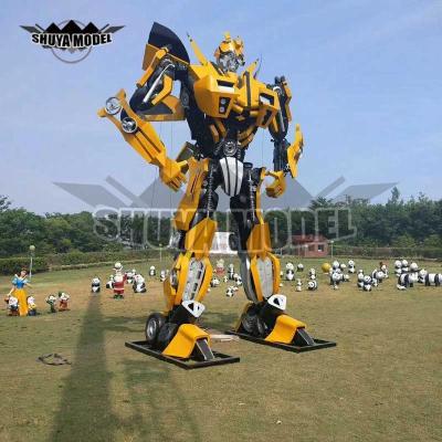 China Pure Manual Europe Iron Landscape Sculpture Make Model Metal Robot Sculpture for sale