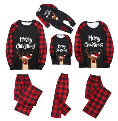 China QUICK DRY Mother Kids Clothes QUICK DRY Top+Pants Family Father Christmas Matching Outfit Lattice Christmas Sleepwear Pj's Baby Romper Set for sale