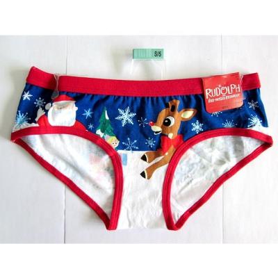 China Custom Stretch Breathable Christmas Cotton Women Briefs Ladies Bikini Underwear OEM Tanga Panties Hippie Designs for sale