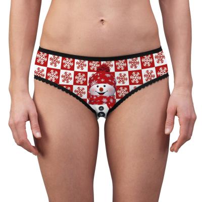 China 4-Pack Breathable Christmas Digital Printing Women Underwear Young Ladies Hippie OEM Brands Briefs Panties for sale