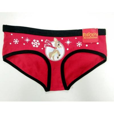 China Breathable Christmas Women Briefs Cotton Stretch Young Ladies Hippy Underwear OEM Custom Panties With BSCI for sale