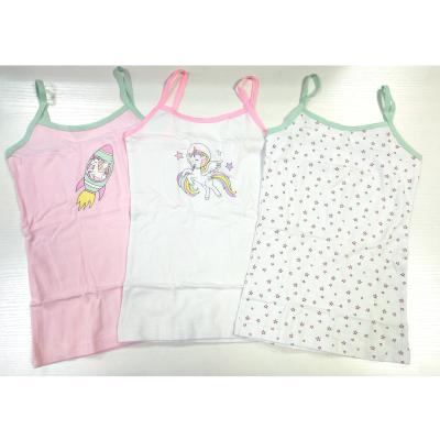 China Girls 3-Pack Breathable Beach Top Cotton Breathable Custom Knit For Girls Kids Grow Tank Top Strap Camisole for sale