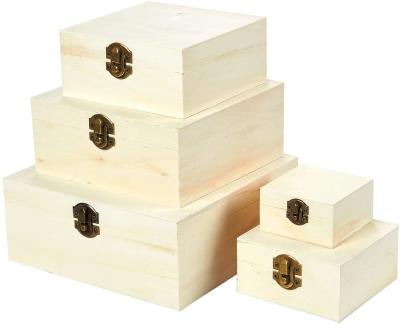 China Europe Folding Storage Boxes White Unfinished Gift Storage Box Wooden Jewelry Box for sale