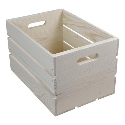 China Sustainable Solid Wood Wooden Crate Pine Wood Display Natural Reclaimed Crate for sale