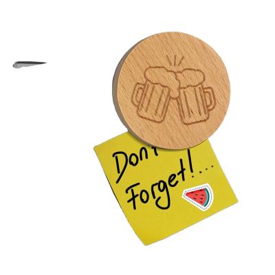 China Viable Custom Printing Laser Engraving Logo To Handle Stainless Steel Magnetic Round Coaster Wooden Wall Mounted Beer Bottle Opener for sale