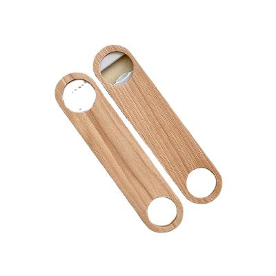 China Mini Wholesale Small Wooden Bottle Opener Customized Logo Beer Bottle Openers For Home Bar Promotion for sale