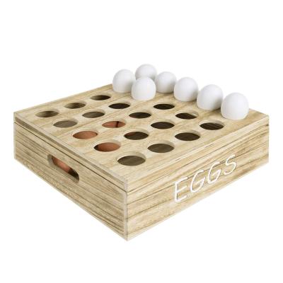 China Multifunctional Wooden Stored Egg Trays With Storage Box Egg Holder Tray Organizer Box for sale