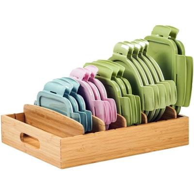 China Bar Home/Hotel Eco-friendly Bamboo Adjustable Organizer Dividers Removable Storage Rack Tray Wood for sale