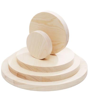 China Europe DIY Home Decoration Wooden Panel Unfinished Round Thick Wooden Blocks for sale