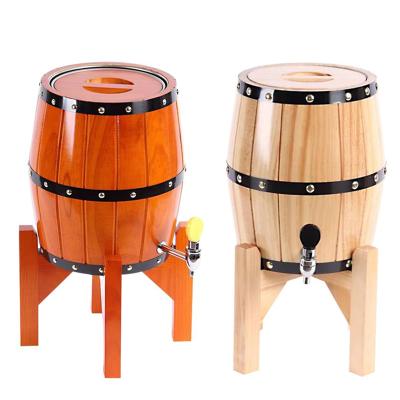 China China 3L Whiskey Barrel Dispenser Beech Wood Barrel Decanter for Wine, Spirits, Beer, and Liquor Te koop