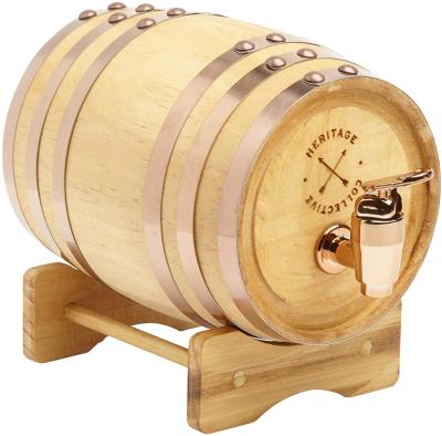 China 0.5L/3L/5L Eco-friendly Custom Wine Barrel Dispenser Whiskey Oak Wooden Wine Barrels Te koop