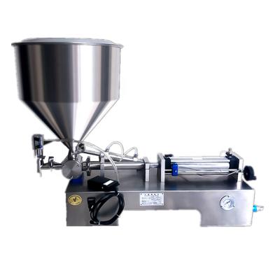 China Food Pneumatic Control Horizontal Paste Filling Machine Liquid Paste Filler Machine with 30L or 50L Hopper for sale