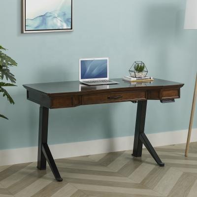 China Electric Adjustable Height Solid Cherry Wood Veneer Adjustable Desk Table (Height) for Office and Home Work for sale