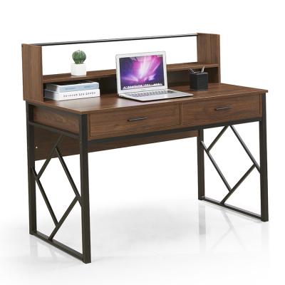 China Metal Wood Furniture Waterproof And Scratchproof Industrial Executive Computer Writing With Drawer Shelf Desks for sale