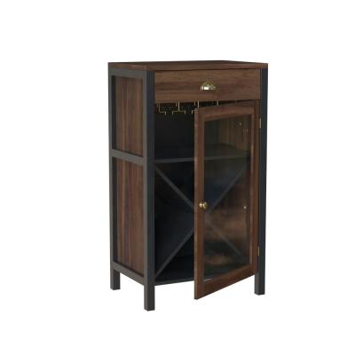 China New Design Pb Lamination Paper Antique Style Display Home Light Luxury Furniture Wine Cabinet for sale