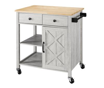 China Kitchen Furntiure Top Selling Movable With Cabinet Drawers Simple Design Easy To Use Kitchen Cart for sale