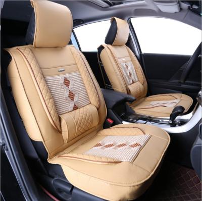 China Luxury Four-Season Front Business Pu Leather Car Seat Cover Full Set Business Size Universal for sale