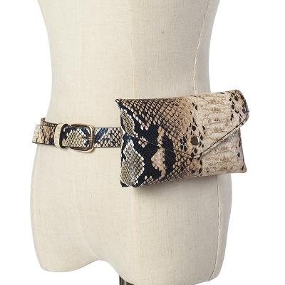 China Water Proof Leather Belt Bags Serpentine Snakeskin Bum Fanny 2019 Waist Women Fashion Waist Belt Female Purse for sale