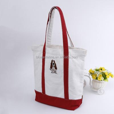 China Reusable Style And Cotton Material Cotton Handled Bags With Outside Or Inside Pocket for sale