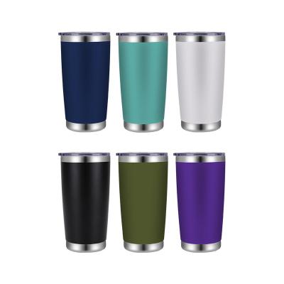 China Sustainable Wholesale Custom Logo 20 Oz Powder Coated Double Wall Stainless Steel Tumbler Insulated Sublimation for sale