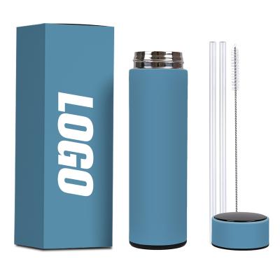 China Sustainable Temperature Display Smart LED Vacuum Insulated Stainless Steel Water Bottle for sale