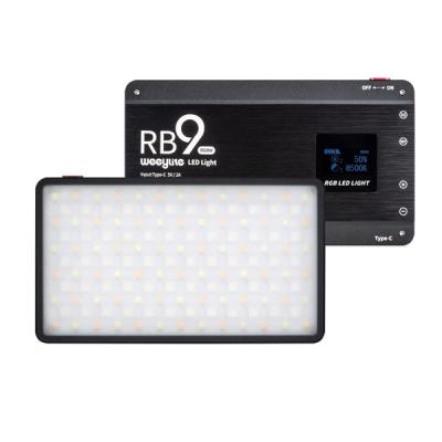 China Iron Pipe + LED Light + ABS Portable Weeylite RB9 RGB LED Video Light with App Control 2500K-8500K Fill Light Panel with Stand for Video Shooting for sale