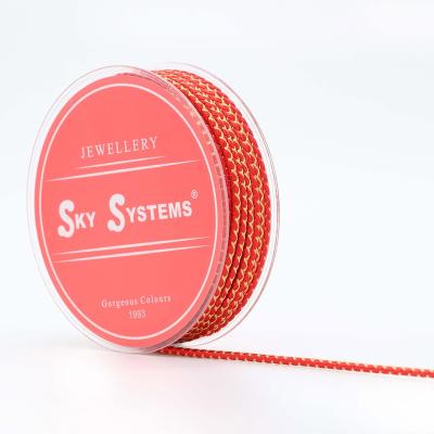 China Polyester CLB 2.5mm jewelry 5meter rope polyester tie jewelry bracelet accessories and red gold beading necklace rope material for sale