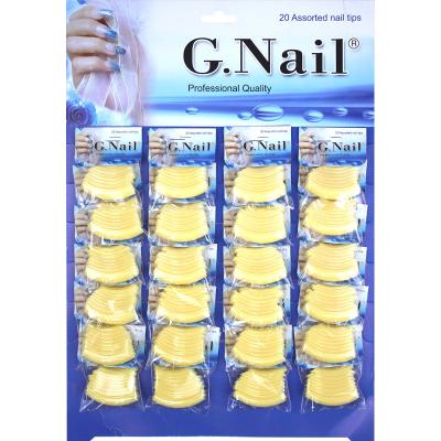 China Wholesale Price French G Nail 24 Long Card Weave Color Fake Nails Half Stick Nail Art Tips African Natural Transparent OEM ODM ODM for sale