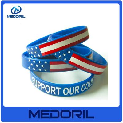 China Gold factory custom camouflage silicone rubber wristband with customer's logo for sale