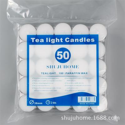 China 50pcs scented per box burning 8 hours tealight scented scents organic soy wax candle for sale