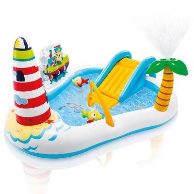 China Water Play Pool INTEX 57162 FISHING FUN GAME CENTER Kids Toys Inflatable Water Park Baby Pool for sale