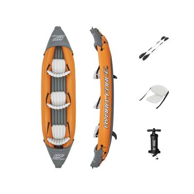 China NEW 65132 BW SIZE Eco-Friendly 3.81 m X 1.00 m NEW Hydro-Force Kayak Fast Inflatable Three Person Rowing Boat X3 Set for sale