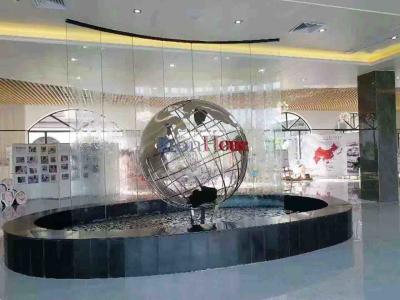 中国 3.0M Plaza Decoration Polished Mirror Stainless Steel Globe Sculpture 販売のため